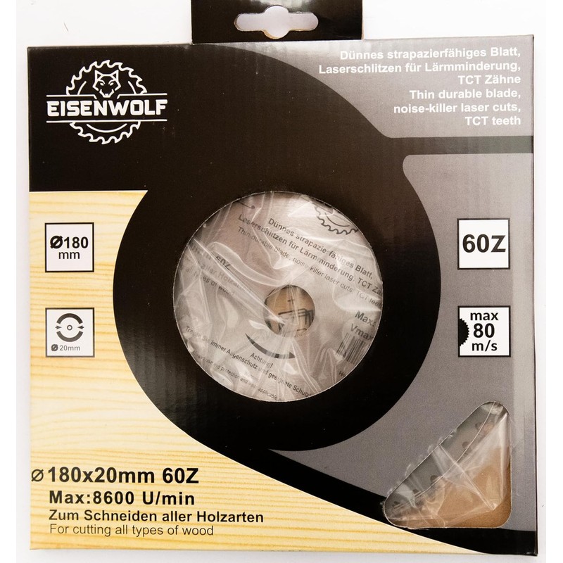 180 x 20 mm 60 Teeth Saw Blade Circular Saw