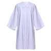 Newrara Matte Graduation Gown Cap Tassel Set (51FF(5'6"-5'8"), White)