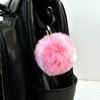 Furry Tennis Ball Keychain - Pink