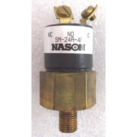 Nason SPST-NO 1/8" NPT Male Brass Low Oil Pressure Switch, p/n SM-24A-4F