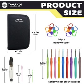 YAMAXIN Crochet Set and Crochet Hook Set 2.0-6.0 mm for Beginners 8 Pieces Whale, Chick, Penguin, Bee, Frog, Octopus, Starter Amigurumi Knitting Set and Yarn Craft Kits (Hook Set 2.0-6.0 mm)