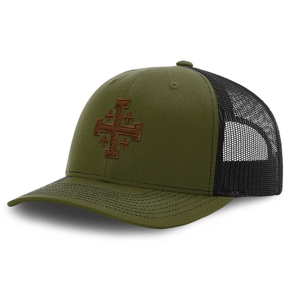 Richardson Trucker Hat Jerusalem Cross Crusader Christ Jesus Baseball Cap