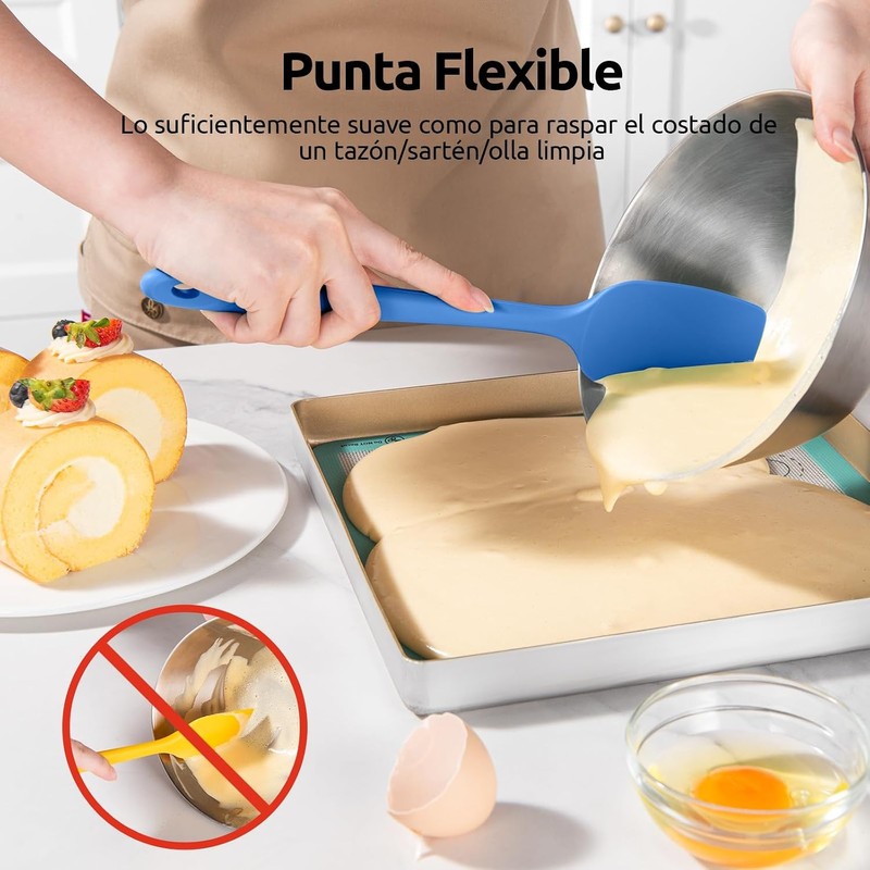 U-Taste - Juego de espátulas de silicona para cuchara, resistente