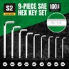 SK 9-Piece Allen Wrench Set, Hex Key Set, SAE Ball