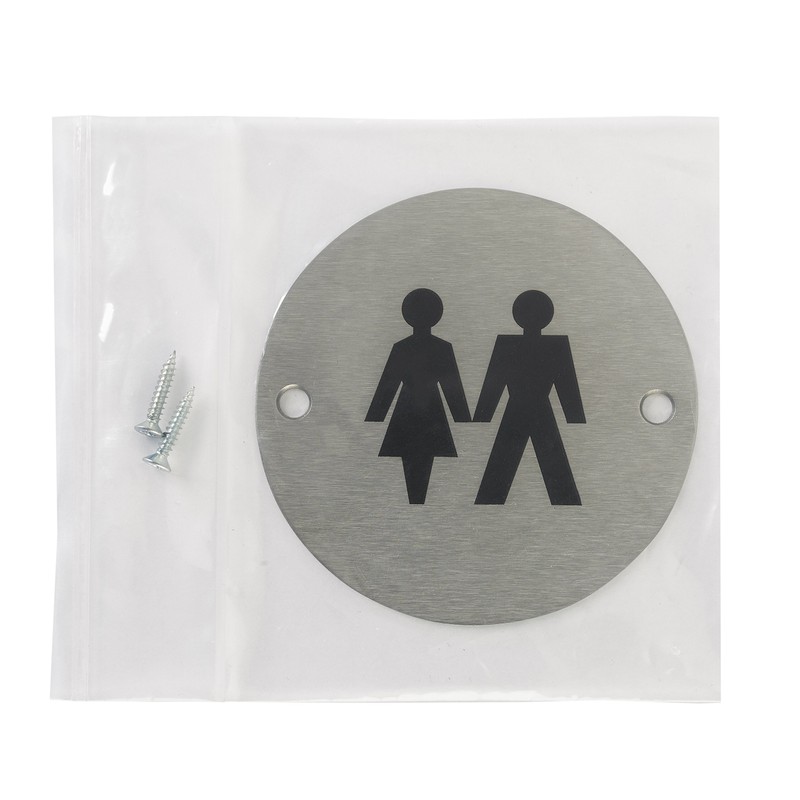 Fire Door Guru® Unisex Toilet Door Sign - 76mm Disc