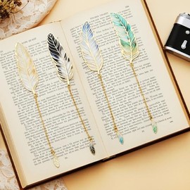 Pack de 4 Marcapáginas Vintage de Cuero Hechos a Mano, Puntos de Libro Clásicos para Lectores, Separadores de Páginas Retro para Libros, Agendas y Cua