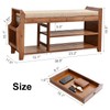 OAKHAM Bamboo Entryway Shoe Storage Bench, Entry Bench with Hidden