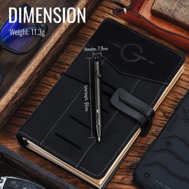 KeyUnity Titanium Retractable Ballpoint Pen, Ball-point Pen with Refills, Mini Titanium Alloy Keychain EDC Pocket Pen with Clip, Black Ink (PVD Black)