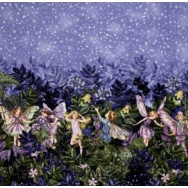 Michael Miller Purple Night Fairy Border Stripe Quilt Fabric by the Yard