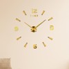 DIY Wall Clock Frameless Silent Modern 3D Mirror Wall Sticker