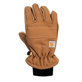 Carhartt Women's Insulated Duck/Synthetic Leather Knit Cuff Glove, Brown, Medium