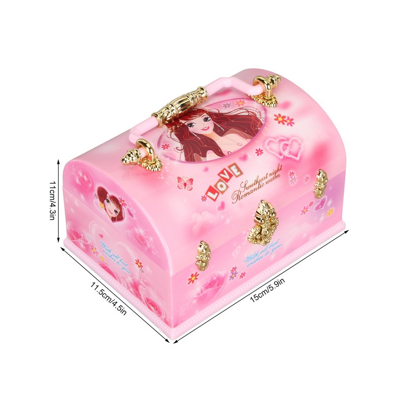 Musical Jewelry Box Large Space Mirror Design Music Jewelry Organizer