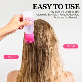 Healeved Hair Dye Bottles with Scale Lines Root Comb Applicator Bottles for Hair Coloring Home Salon