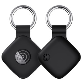 YWXTW [2 Pack] Silicone Case for Tile Mate 2024 / Mate 2022 Tracker Holder with Keychain, Anti Lost Soft Secure Protective Cover Finder for Keys, Bags, Cat Dog Collar Tag Accessories (Black+Black)