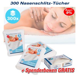 Disposable Dispenser Boxes FREE Nose Slot Cloths 30 x 21 cm, 300