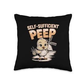Baby Chicks in Homesteading Self-Sufficient Peep Throw Pillow