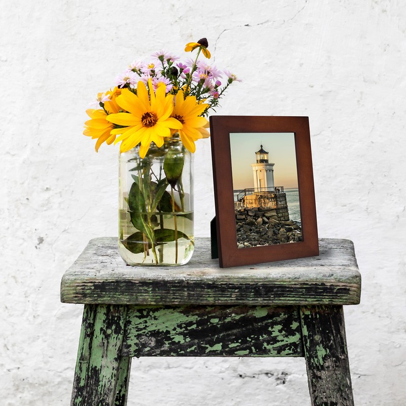 Malden International Designs Linear Classic Wood Picture Frame, 4-Inch by