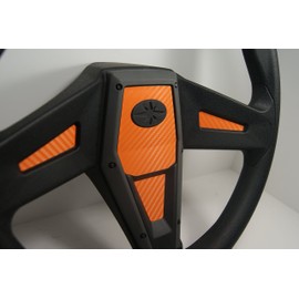 Decal Concepts Orange Carbon Fiber Steering Wheel Inlay Decal Kit - Fits Polaris RZR 1000