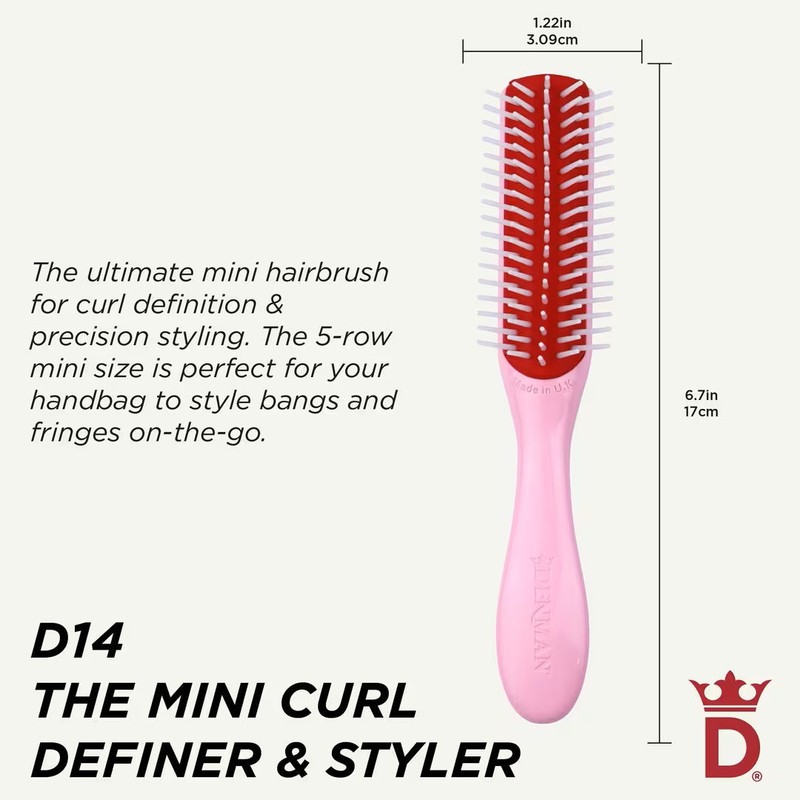 Denman D14 5 Row Mini Styler Pink Crush Brush
