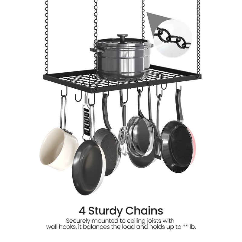 CHOEZON Hanging Pot Rack, Ceiling Mounted Pot Hanger for Kitchen,