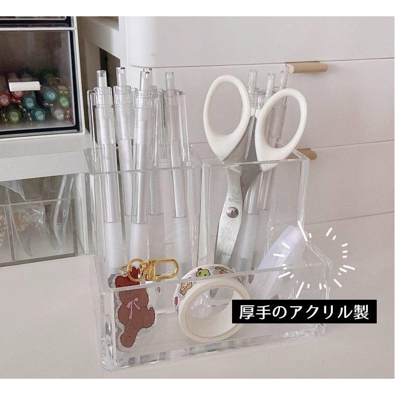 Plus Nao Pen Holder, Acrylic, Transparent, Clear Pen Stand, Pencil