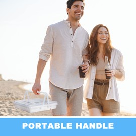 YICOCHI Portable Utensil Holder for Countertop with Lid & Handle, Plastic Silverware Tray for Drawer Flatware Organizer, White