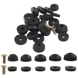 Hordion 58Pcs Faucet Washers Kit, Flat and Beveled Faucet Washers Assortment Replacement Kit, Faucet Repair Kit for Faucet,Bathroom, Kitchen, Plumbing, Valve, Bathtub (with Brass Bibb Screws)