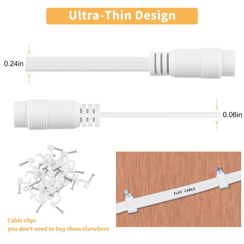 Uogw 2 Pack 20ft/6m DC Power Extension Cable 2.1mm x