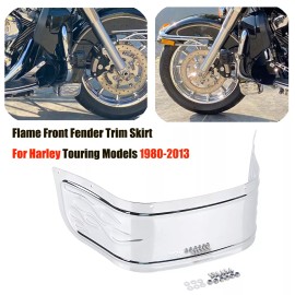 Unbranded US Chrome Replacement Flamed Fender Skirt Tip For Harley Softail Touring Electra
