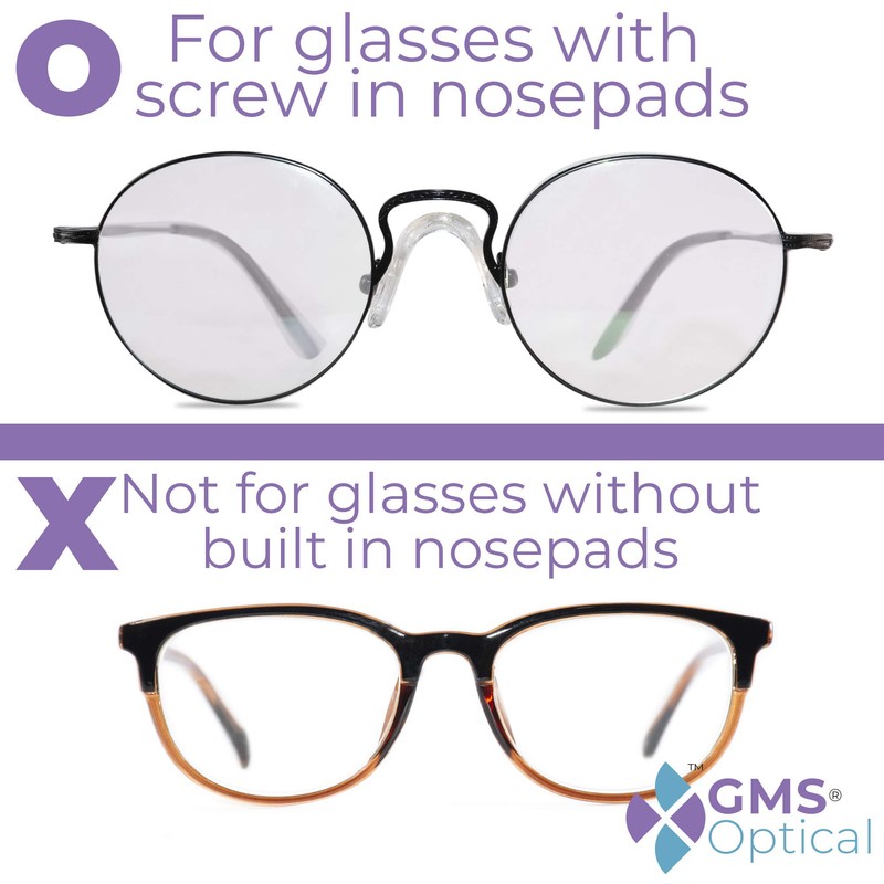 GMS Optical Bridge Strap Screw-in Silicone Nose Pads for Eyeglasses