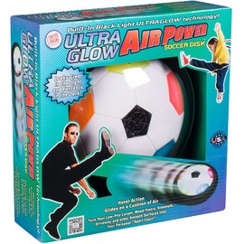 Air Power Ultraglow Soccer Disk - Glowing Floor Hockey, Hover Toy Sport Kickball Game by Can You Imagine