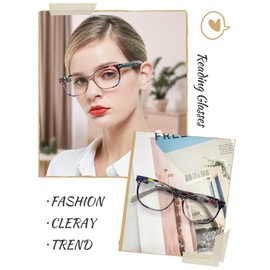 MARE AZZURO Women Reading Glasses Fashion Readers 0 1.0 1.25 1.5 1.75 2.0 2.25 2.5 2.75 3.0 3.5(Grey 200)