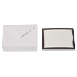 American Greetings Tarjetas en blanco de un solo panel con sobres, marfil con borde negro (40 unidades)