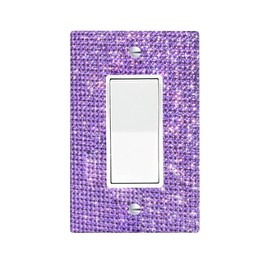 Shiny Silver Purple Bling Outlet Covers Wall Plate Single Rocker Light Switch Cover for Bedroom Accessories Home Decorative