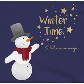Geschenk mit Namen personalisiert by Shirtracer - Sweater Children's Sweatshirt Boys Girls Jumper - Christmas - Snowman with Desired Text - Winter Time, 1 Navy Blue
