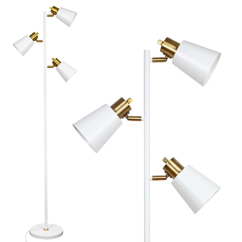 Tree Floor Lamp for Living Room, Industrial 3-Light Standing Lamp
