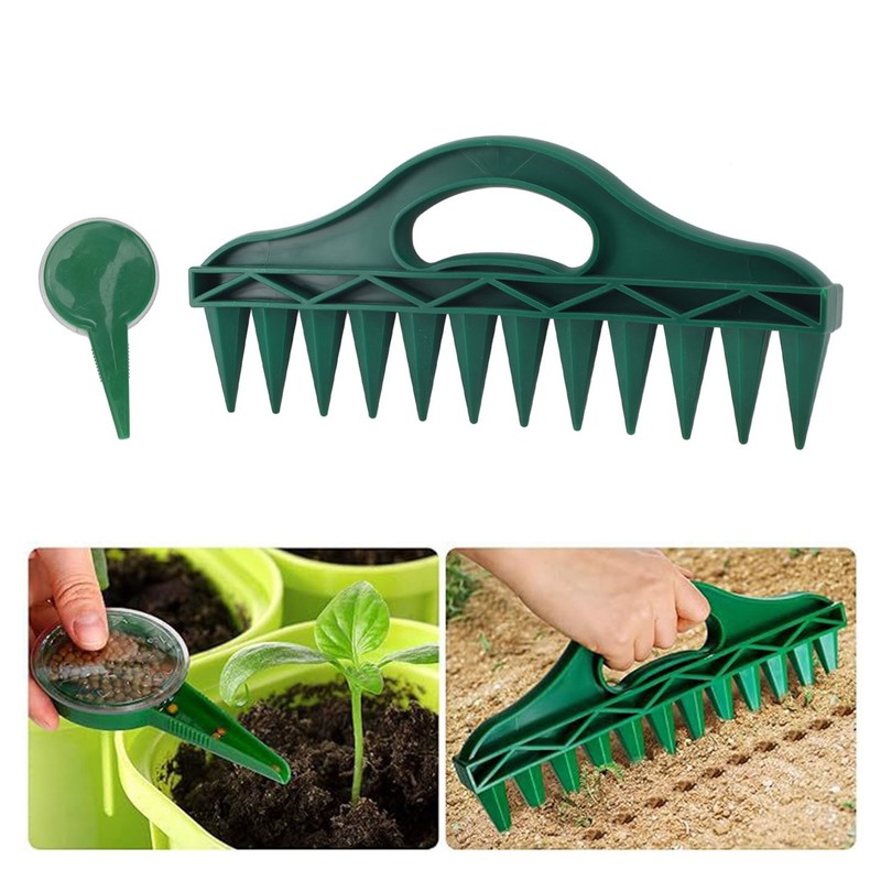 12 Holes Soil Digger Planter Increase Efficiency Garden Sowing Spacer