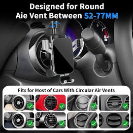Car Phone Mount for Mazda MX-5 Miata 1999-2025，Mazda 6 2003-2013，Mazda 3 2004-2013，CX-7 2007-2012 Auto Interior Accessories Circular Air Vent Cellphone Holder Screen Stand Mobile Cradle Accessory