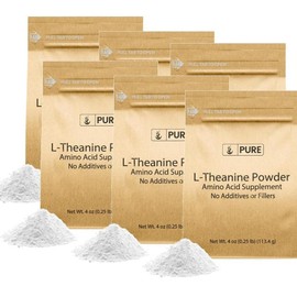 Pure L-Theanine Powder PURE ORIGINAL INGREDIENTS L-Theanine, 113.4g, 6 pieces / 퓨어 엘 테아닌 파우더 PURE ORIGINAL INGREDIENTS L-Theanine, 113.4g, 6개