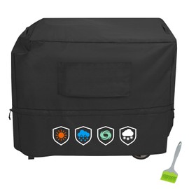 EZ-DONGTENG Heavy Duty 600D Outdoor Wok Station Cover compatible with Cuisinart CGG-1265，Waterproof,UV and Fade Resistant, Black