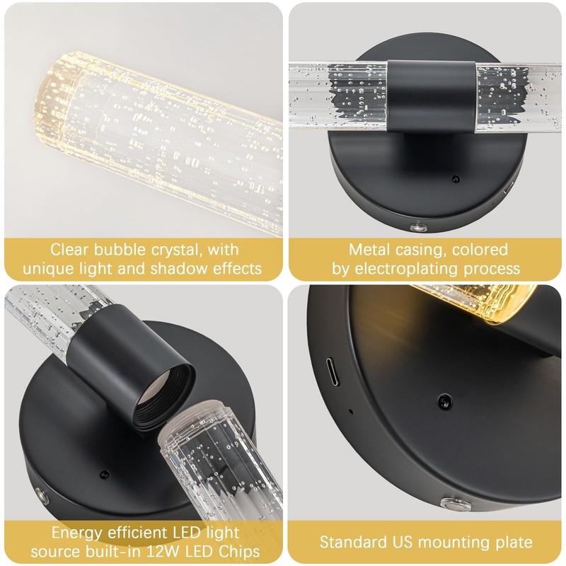Febeleven 15.35in Wall Sconces Set of Two Rechargeable Battery Wall