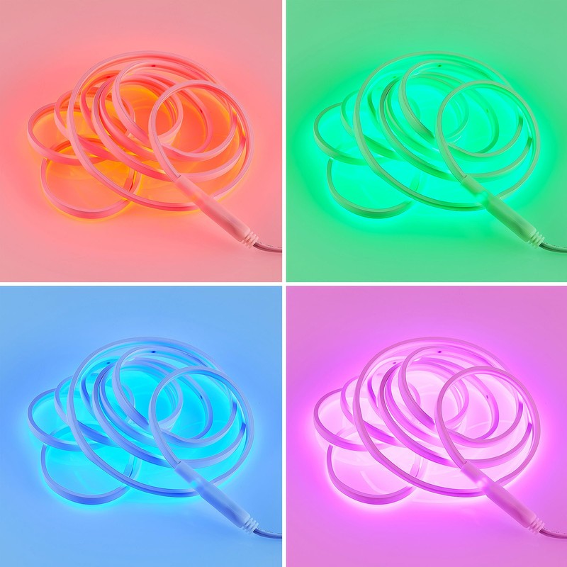 Reality Leuchten R65583100 LED Strip Neon Plastic White with 14