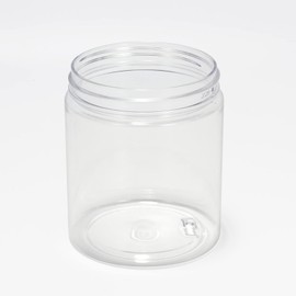 8oz 15 Pack Round Plastic Jars with Screw White Lids,Keketin Refillable PET Clear Storage Jars for Slime Making,Cosmetic,DIY Crafts,Kitchen Storage