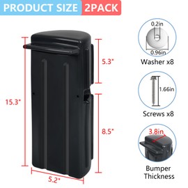 Dock Bumpers 2 Pack,Dock Fenders Bumper,Marine Dock Bumpers,Inflatable Dock Protection Boat Dock Bumpers Dock Bumper Guards Boat Dock Guards for Docking Includes Mounting Hardware(Black)