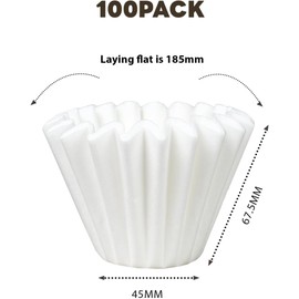 100Pcs Filter for Kalita Wave 185, 2-5 Cups,Disposable Coffee Filter Paper,Wave Filters Compatible with Kalita Wave Pour Over Coffee Dripper 185 Series