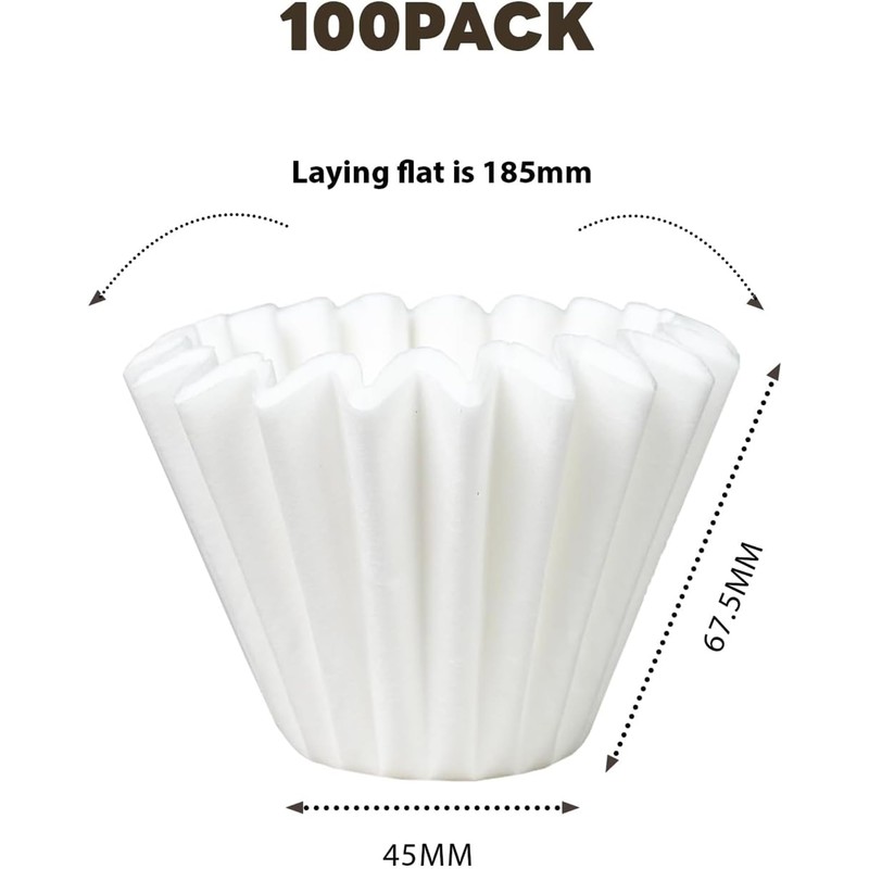 100Pcs Filter for Kalita Wave 185, 2-5 Cups,Disposable Coffee Filter