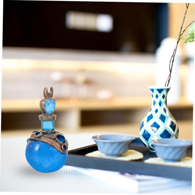 Kichvoe Resin Decorative Potion Bottle Figurine Shiny Mermaid Design for