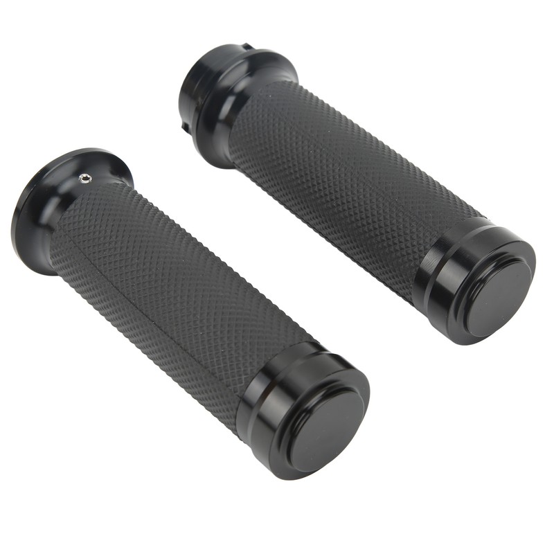 1 Pair 25mm Motocycle Handlebar Grips Black Comfortable Grasp Anodized