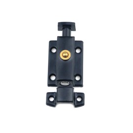MY MIRONEY 1.65" Spring Loaded Latch Pin Stainless Steel Security Door Bolt Latch Black Sliding Lock Barrel Bolt with Screws Pack of 2