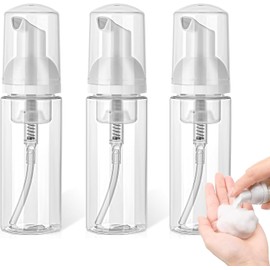 3 Dispensador de Jabon Espuma, Dispensador Jabon Espuma para Viajes, Uso Diario y Belleza, Botellas de Espuma de 60 ml, Ideal para Viajeros Frecuentes y Familias, Fácil Relleno Y Transporte